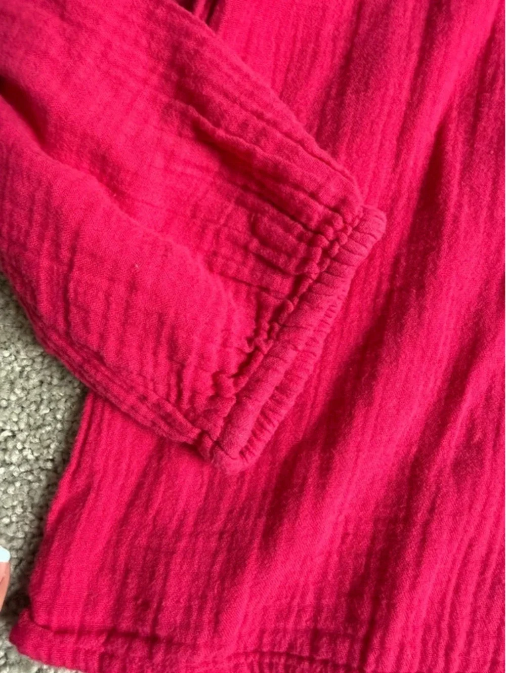 Gap Kids Ruffle Gauze Top Size Large Pink Long Sleeve Boho Blouse GUC